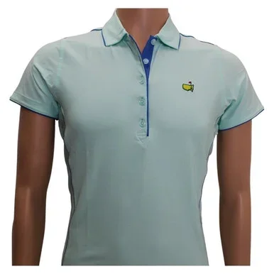 Masters Magnolia Lane Ladies Aqua Polo with Ocean Blue Piping