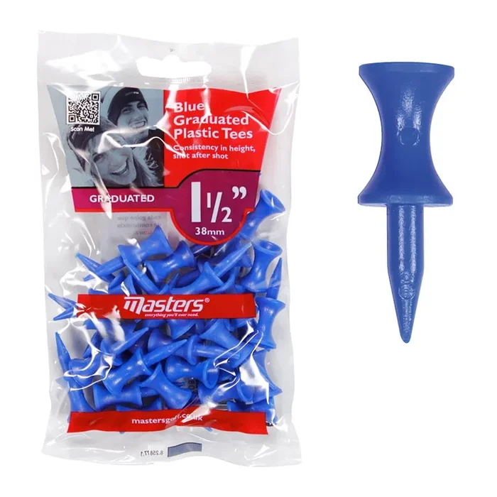 Masters Plastic Graduated 1 1/2 Inch Blue Tees – Pack of 30