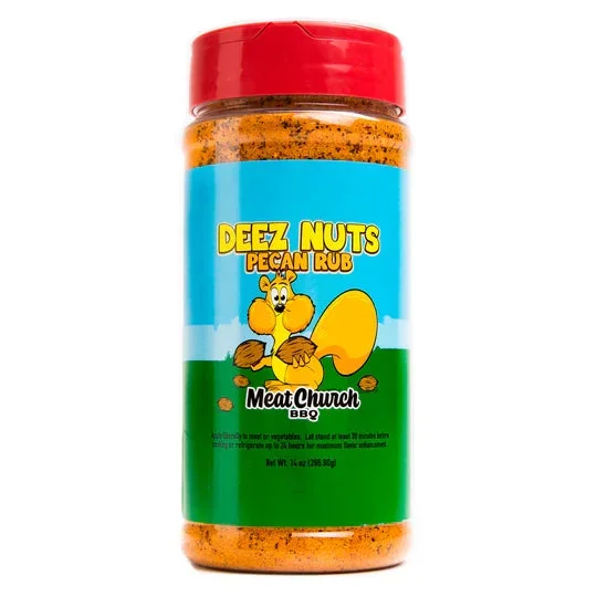 Meat Church BBQ Deez Nuts Honey Pecan BBQ Rub 14oz Shaker