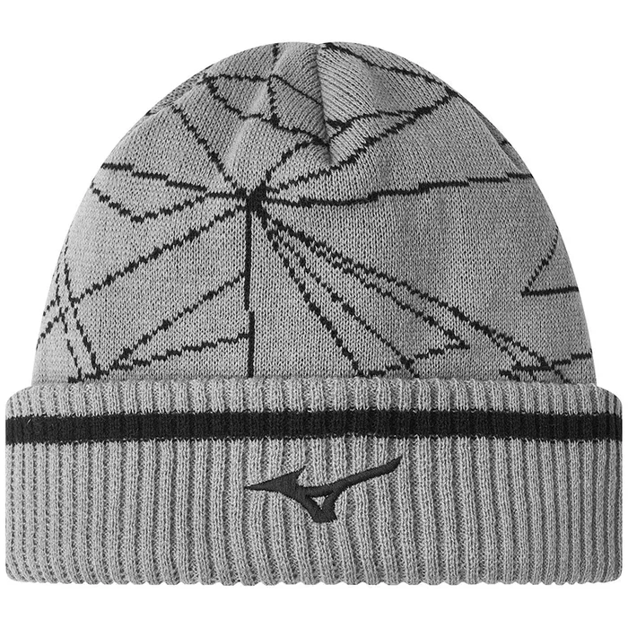 Mizuno Breath Thermo Graphic Beanie Hat – Grey