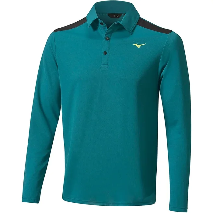 Mizuno Elite Long Sleeve Polo Shirt – Dark Green