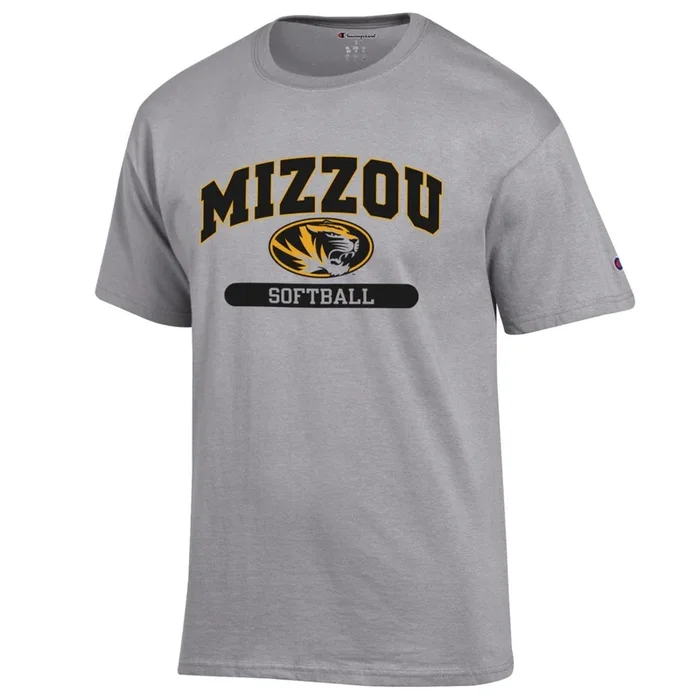 Mizzou Champion® Softball Short Sleeve Crew Neck T-Shirt