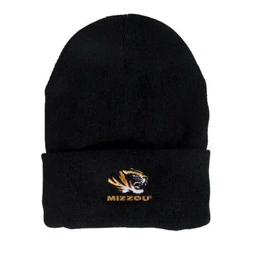 Mizzou Tiger Head Black Beanie