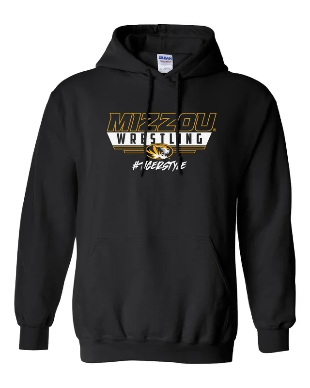 Mizzou Tigers Wrestling Tiger Style Oval Tiger Head Black Hoodie