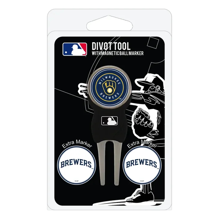 MLB Unisex Cool Divot Tool with Golf Ball Marker (Milwaukee Brewers)