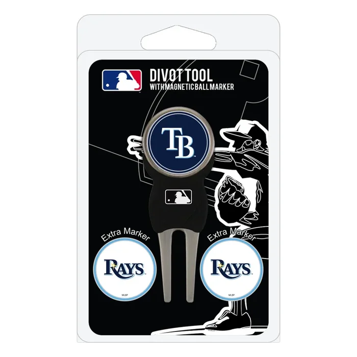 MLB Unisex Cool Divot Tool with Golf Ball Marker (Tampa Bay Rays)
