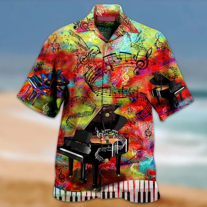 Music Staves Guide You To The World Piano Lovers Hawaiian Shirt For Men Women- For men and women – Fanshubus – Fanshubus.com