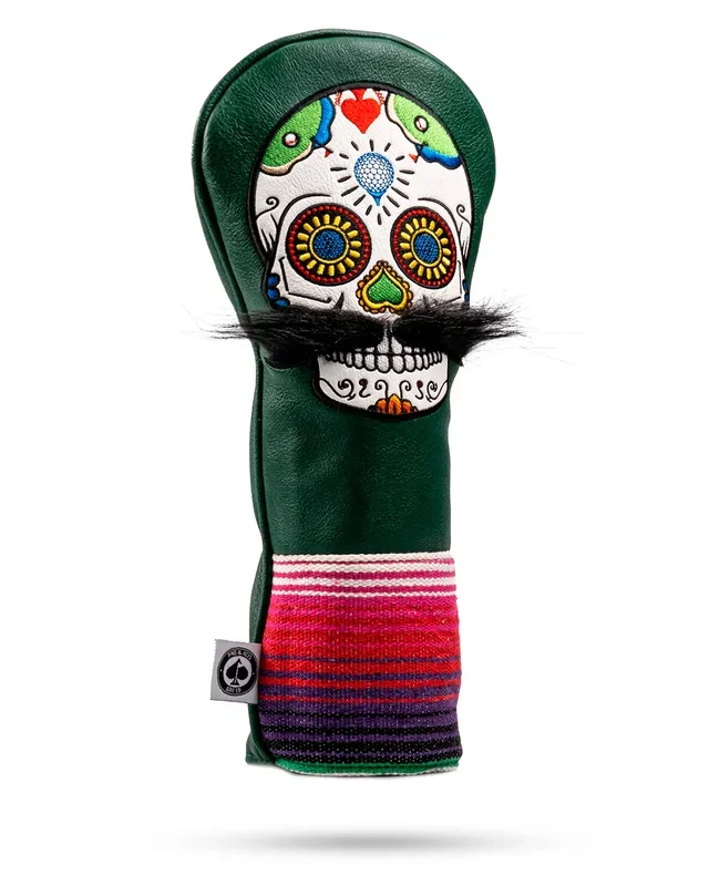 Mustache Sugar Skull – Driver Cover Green