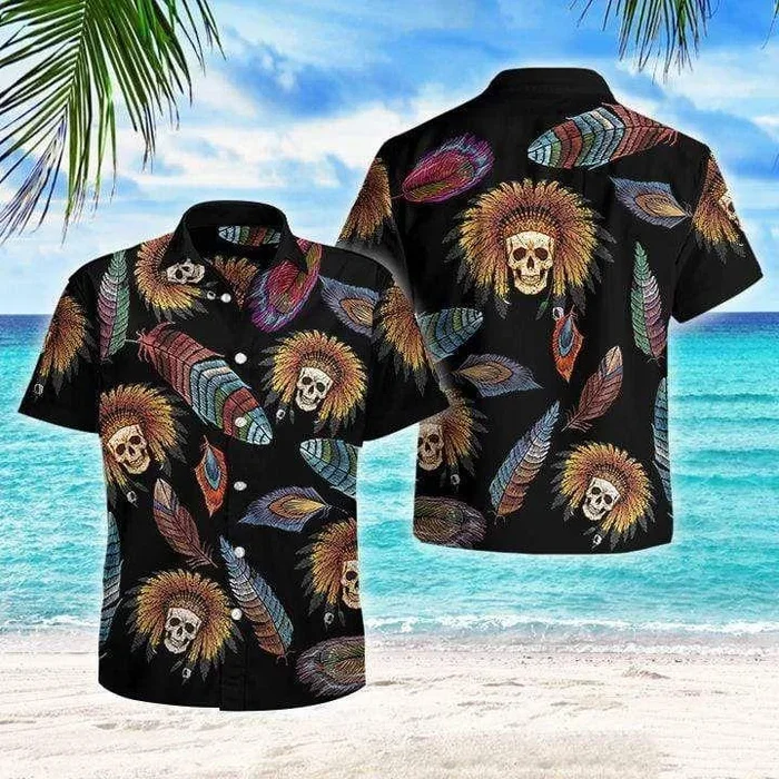 Naive Skull Hawaiian Shirt- For men and women – Fanshubus – Fanshubus.com