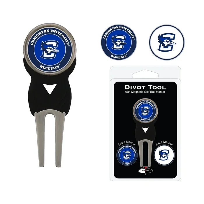 NCAA Personalized Divot Tool with 3 Double-Sided Golf Ball Marker (Creighton Blue Jays)