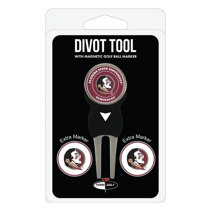 NCAA Personalized Divot Tool with 3 Double-Sided Golf Ball Marker (Florida State Seminoles)