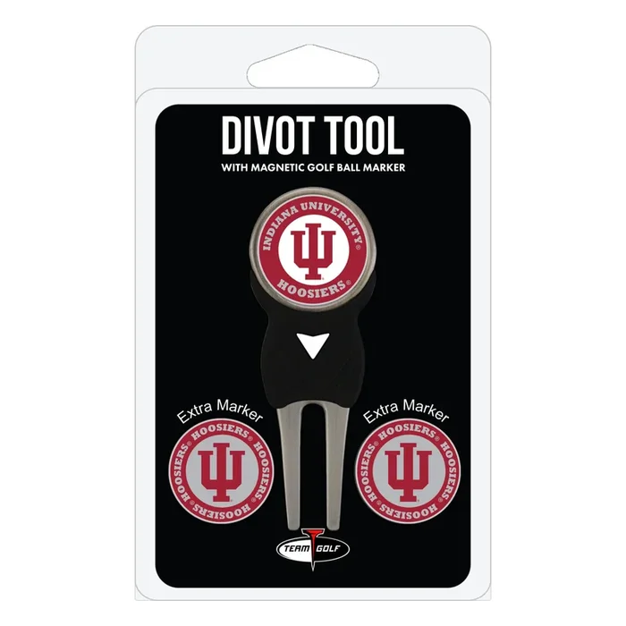 NCAA Personalized Divot Tool with 3 Double-Sided Golf Ball Marker (Indiana Hoosiers)