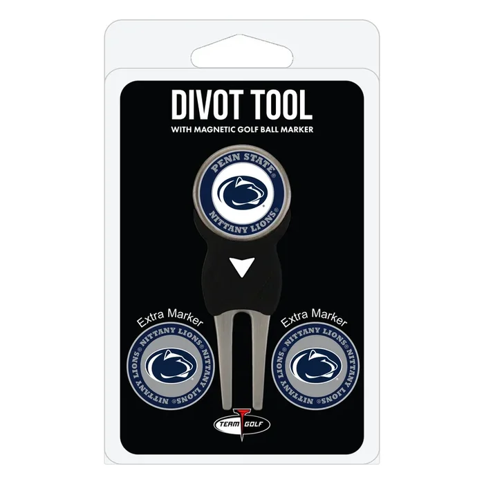 NCAA Personalized Divot Tooll with 3 Double-Sided Golf Ball Marker (Penn State Nittany Lions)