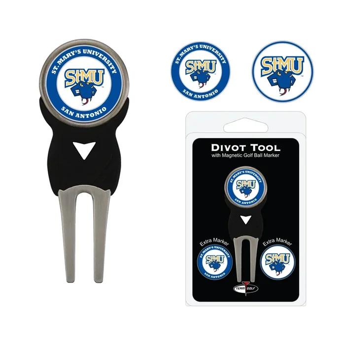 NCAA Personalized Golf Divot Tool with 3 Double-Sided Ball Marker (St Mary’s Tx Rattlers)