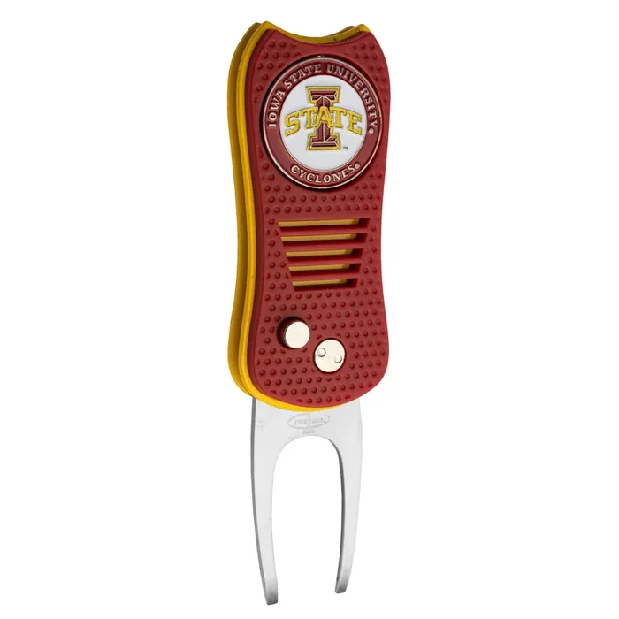 NCAA Professional Switchblade Divot Repair Tool with Double-Sided Ball Marker (Iowa State Cyclones)