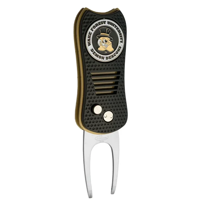 NCAA Professional Switchblade Divot Repair Tool with Double-Sided Ball Marker (Wake Forest Demon Deacons)