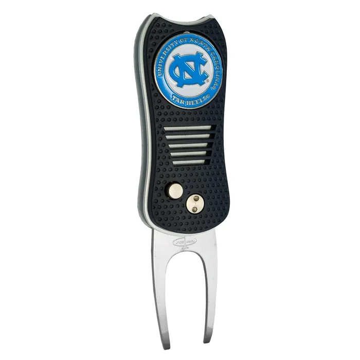 NCAA Professional Switchblade Divot Repair Tool with Double-Sided Removable Magnetic Ball Marker (North Carolina Tar Heels)