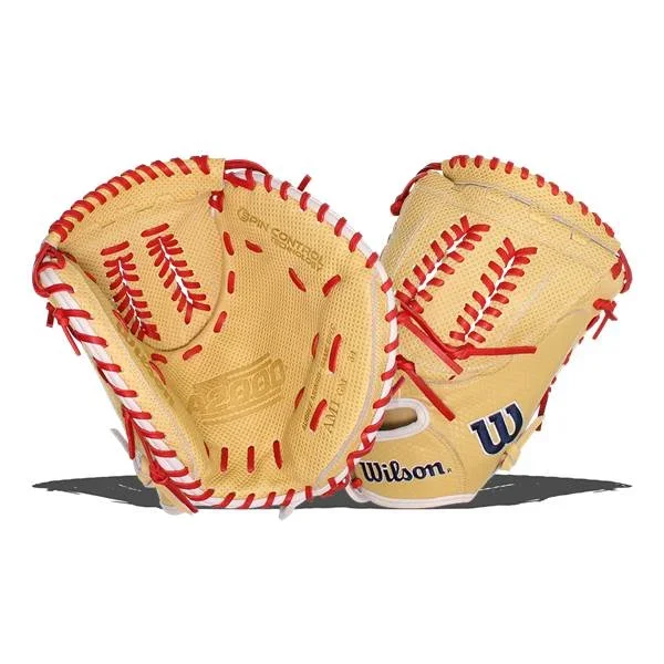 New 2021 A2000 AM1 GM 34in Catcher’s Mitt Fastpitch Softball RHT Camel/Red