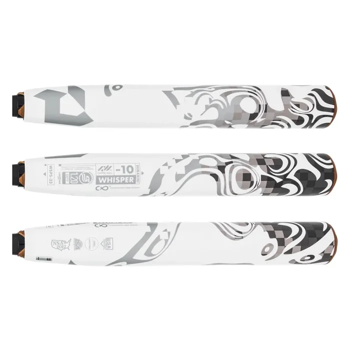New 2023 DeMarini Whisper Fastpitch Softball Bat Black/White Drop -10