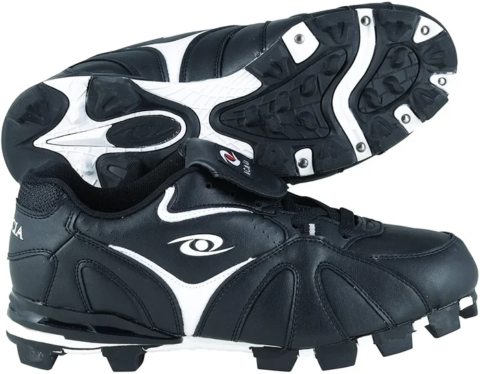New ACACIA RBI-Low Baseball/Softball Shoes, Black/White, Size 5.5
