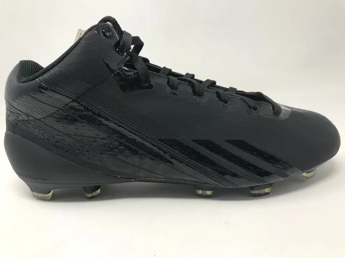 New Adidas Adizero 5 Star 2.0 Mid mens 11.5 Football Molded Cleats Black/Black
