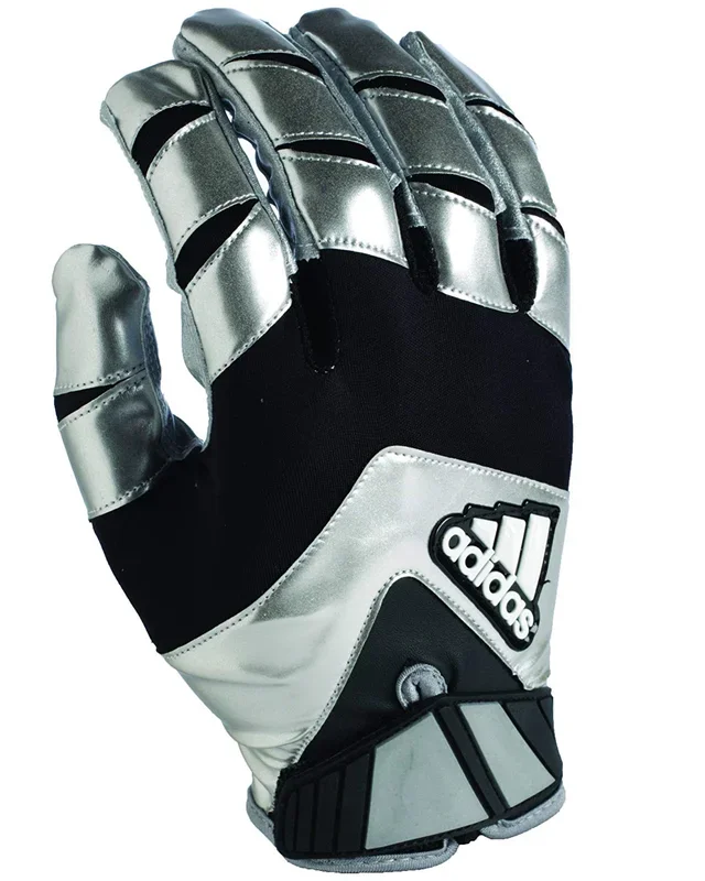 New Adidas Crazy Quick Football Receiver Gloves Adult Large Black/SIlver
