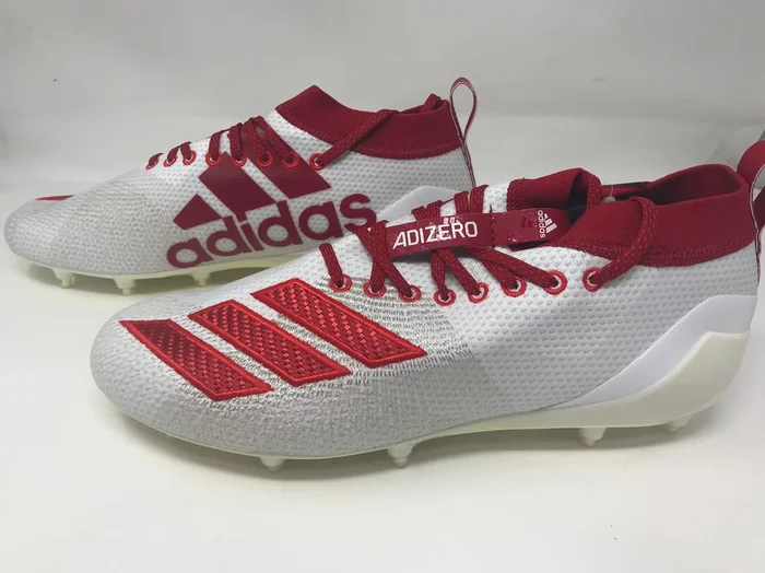 New adidas Men’s Adizero 8.0 Football Shoe Size 11 White/Red