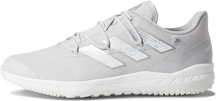 New adidas Men’s Adizero Afterburner 8 Turf Baseball Shoe, Team Light Grey/Silver Metallic/White, 8.5