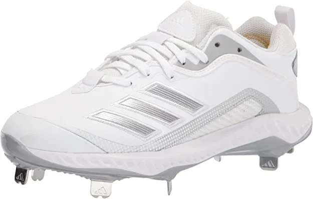 New Adidas Men’s EG7602 Baseball Metal Cleats White/Silver Size 10.5