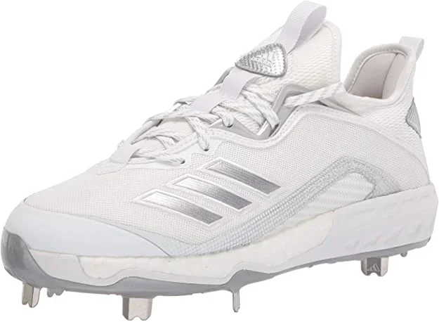 New Adidas Men’s Fv9341 Icon 6 Baseball Metal Cleats White/Silver Size 10