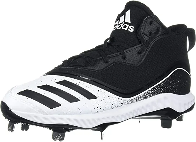 New adidas Men’s Icon V Bounce Mid Baseball Shoe FTWR Black White 8 M US