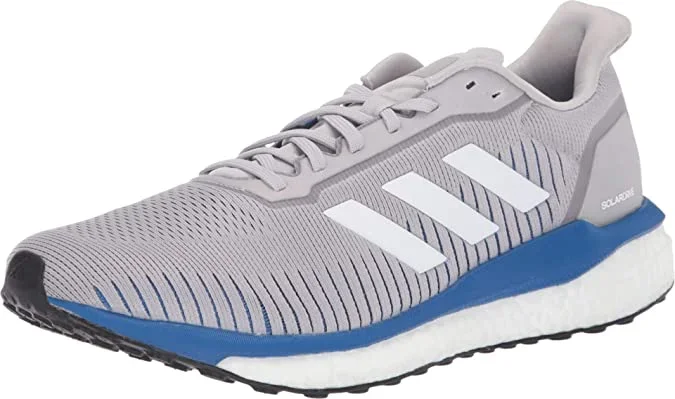 New Adidas Men’s Running Solar Drive 19 Grey Two/Footwear White/Blue/Grey 9.5