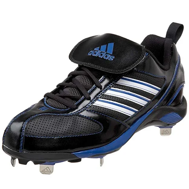 New Adidas Men’s Size 10 Diamond King Metal Low Baseball Cleat Black/Royal
