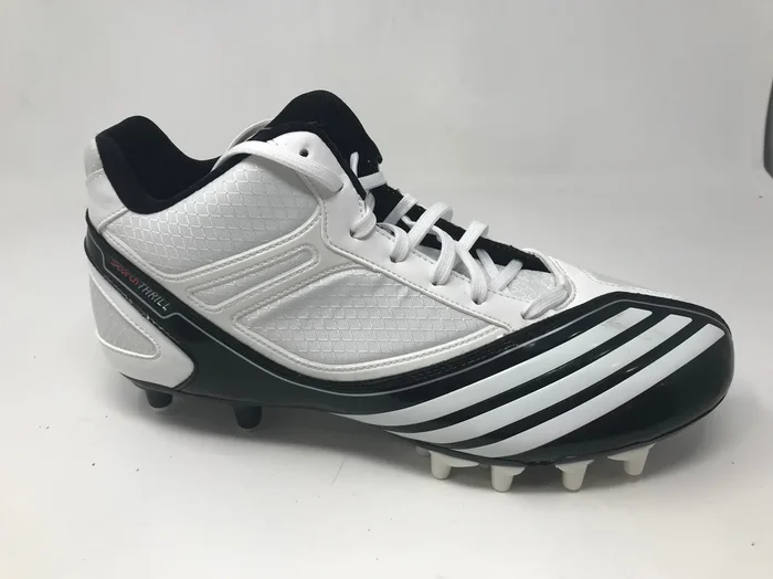 New Adidas Men’s Size 8.5 Scorch Thrill Superfly Mid Football Cleat Black/White