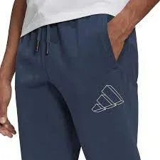 New ADIDAS Men’s Sportswear Graphic Pants X-Large Navy Regular fit Side Pockets
