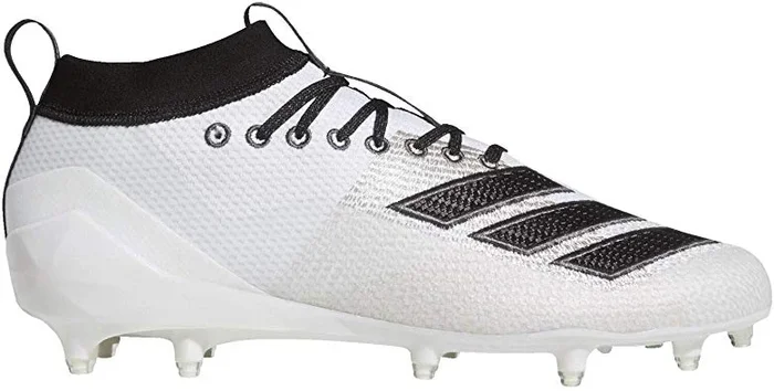 New Adidas Mens 11.5 Adizero 5 Star 8.0 Cleat Football Molded Cleats White/Black