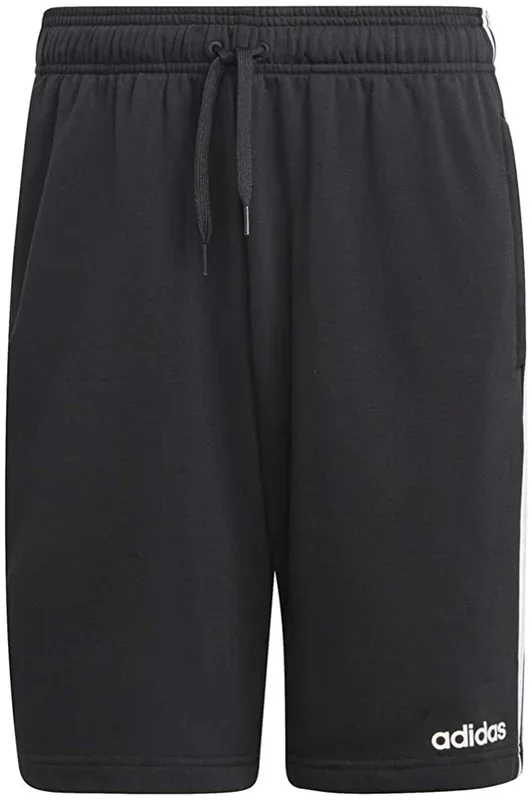 New Adidas Mens 3-Stripes French Terry Shorts Black with White Stripes Size LG