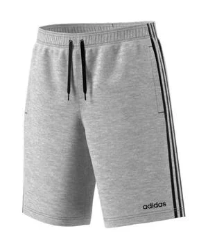 New Adidas Mens 3-Stripes French Terry Shorts Grey with Black Stripes Size Small