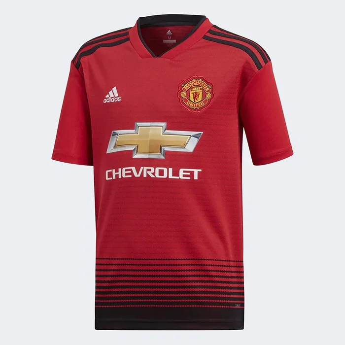 New adidas Soccer Youth Manchester United FC Home Jersey Chevrolet Small Rd/Blk