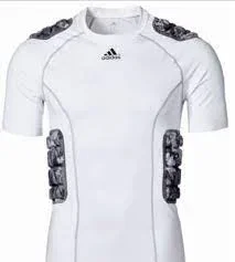 New Adidas techfit padded compression shirt Adult Large 5 Pad White/Camo