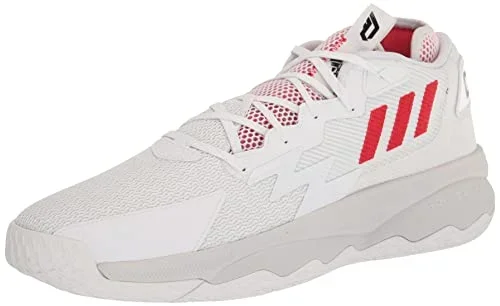 New adidas Unisex-Adult Dame 8 Basketball Shoe White, Black, Red Men 8/ Women 9