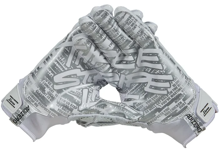 New adidas Youth Sm Adizero 5-Star 8.0 Three Stripe Life Receiver Glove Gr/Wht