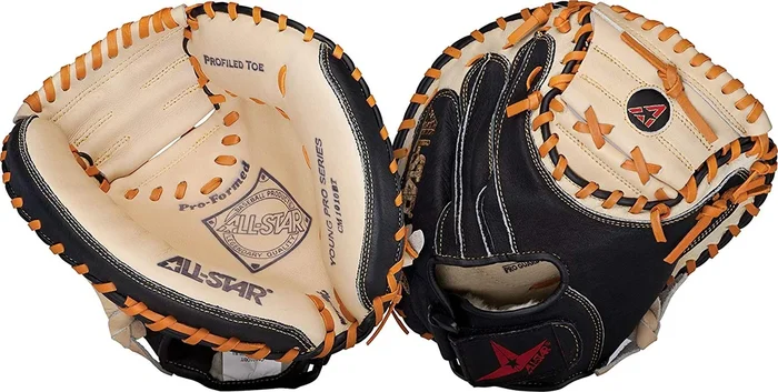 New All-Star Youth 31.5 Inch Baseball Catcher’s Mitt Black/Tan RHT
