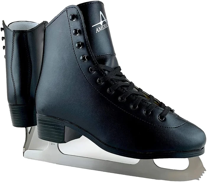 New American Athletic Shoe Men’s Leather Lined Figure Skates 11 Black