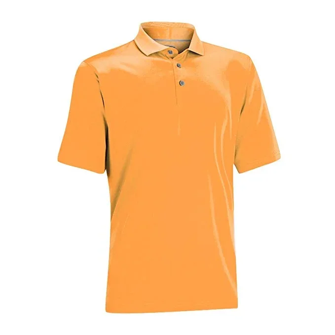 New Ashworth Mens EZ-SOF Solid Golf Polo (Sunset/Medium) Short Sleeve