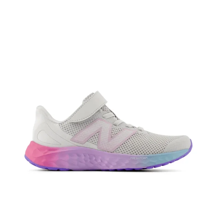 New Balance Youth Girls Fresh Foam Arishi V4 Bungee Lace with Top Strap Shoe – PAARIGR4 (Wide)