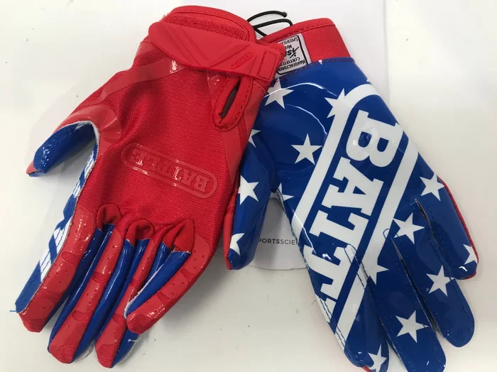 New Battle Double Threat Football Gloves Youth Small Red/White/Blue