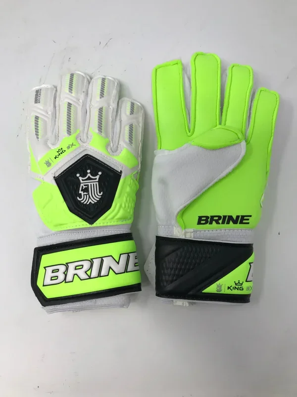 New BRINE KING MATCH 3X GOALIE KEEPER SOCCER GLOVES Mens 5 White/Green