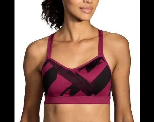 New Brooks Women’s UpRise Crossback Sports Bra Plum/Eclipse Size Medium