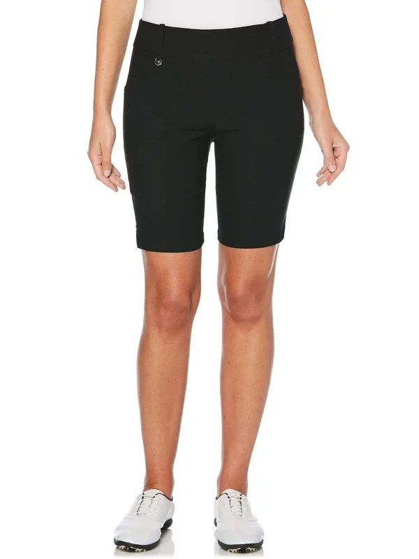 New Callaway Women’s 3X 19″ Tech Stretch Solid Golf Shorts Black